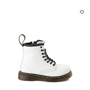 Kids size 1 Dr. Martin 8-Eye Patent boot White